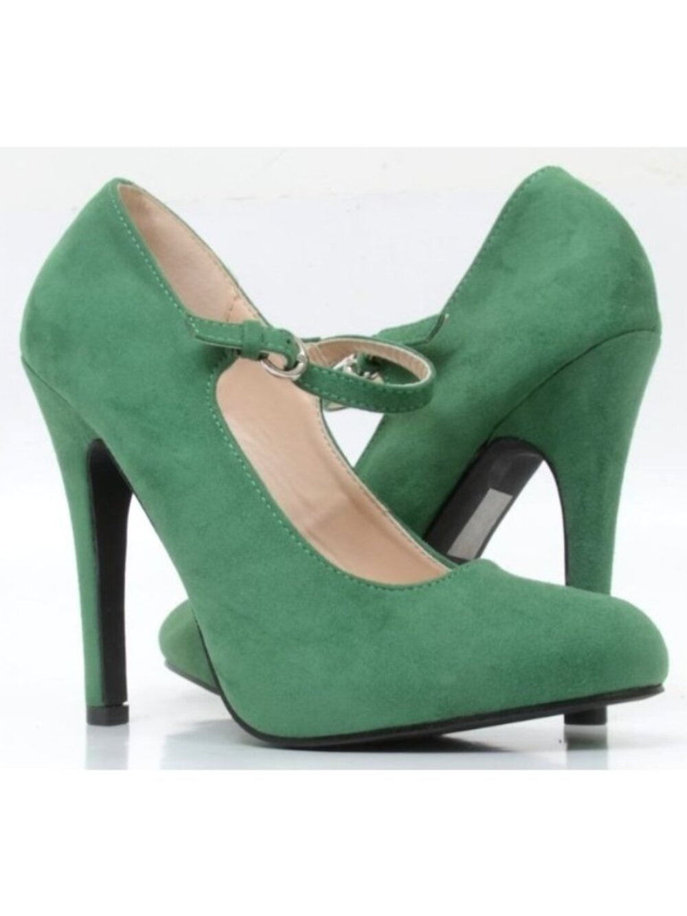 Women's 8 Green Stiletto Mary Jane Pump Stiletto Heels Rockabilly Retro Colorful